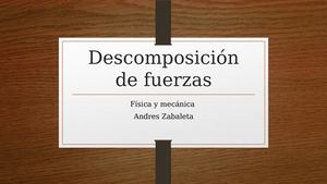 Descomposición De Fuerzas