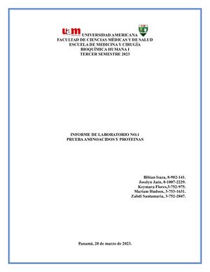 Informe 1 De Lab Bioquímica