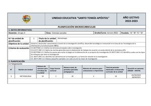 Planificación Investigación