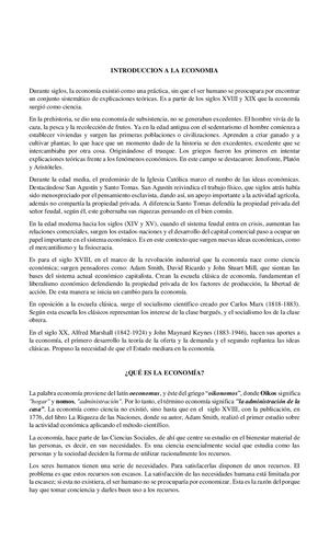 INTRODUCCION A LA ECONOMIA