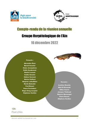 Compte rendu réunion annuelle GHA 2022