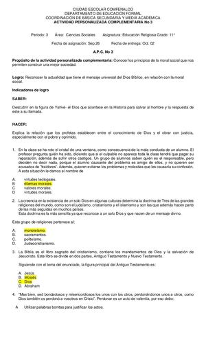 Apc De Religion Tercer Periodo