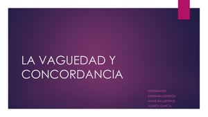 Vaguedad Y Concordancia
