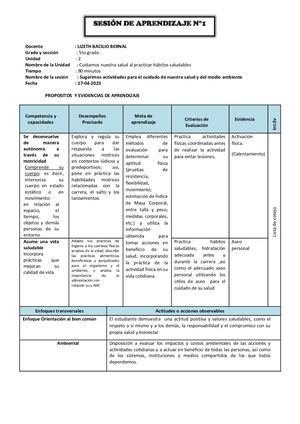 SESION DE EDUCACION FISICA 2023 PRIMARIA-5o Grado