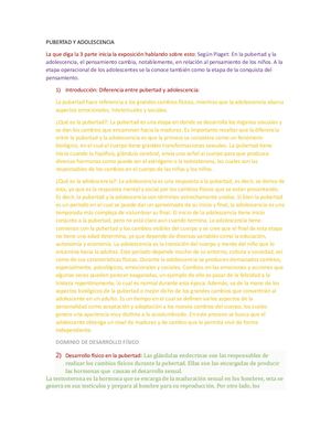 etapas del desarrollo en la adolescencia