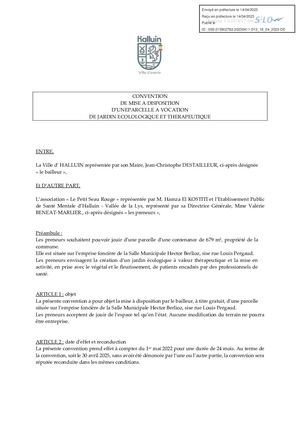 CM 11-04-23 13 Annexe 1 Le Petit Seau Rouge Convention De Mise à Disposition Berlioz