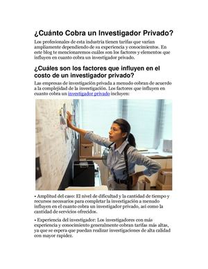 Cuánto Cobra Un Investigador Privado