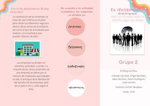 Clasificación de la empresa (Tríptico) G.E 10°W Grupo 2