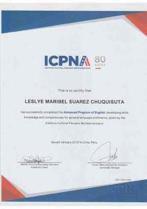 Certificado Ingles Avanzado