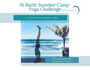 Français. St Barth Summer Camp Yoga Challenge 2023.