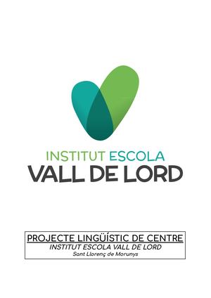 Projecte Lingüístic de Centre