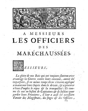 1697 Saugrain À Messieurs Les Officiers De Maréchaussée