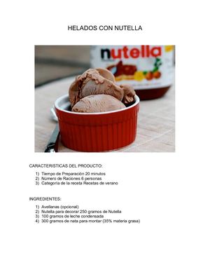 Helados Con Nutella