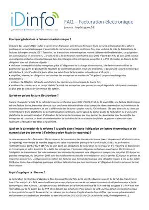 FAQ - Facturation électronique - iDinfo
