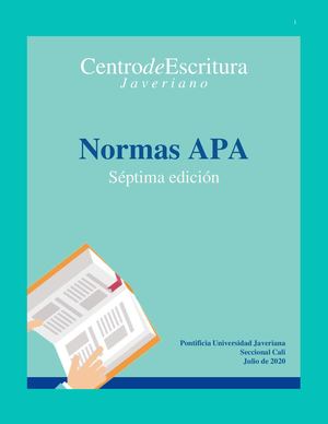 Resumen Javeriana Manual De Normas Apa 7a Completo