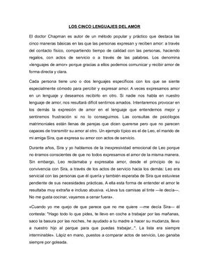 Los Cinco Lenguajes Del Amor