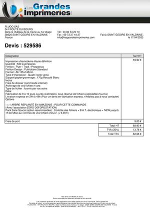 Devis Les Grandes Imprimeries