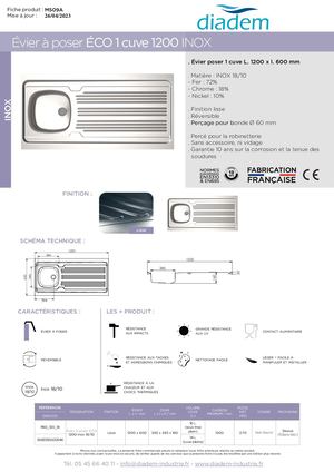 ECO 1 CUVE 1200 INOX