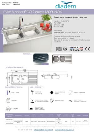ECO 2 CUVES 1200 INOX