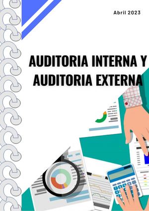 Auditoria Interna Y  Auditoria Externa