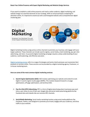 Boost Your Online Presence With Expert Digital Marketing And Website Design Services