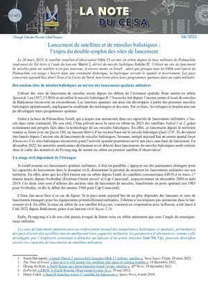 LA NOTE DU CESA N°492