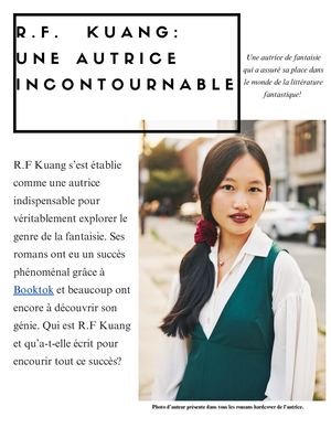 R.f.  Kuang: Une autrice incontournable