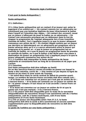 REF DOC TOME 1 : La Faute Antisportive au Basket