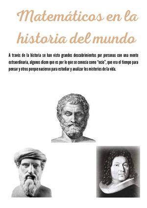 Matemáticos En La Historia Del Mundo