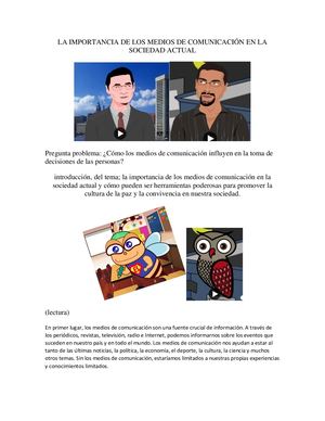 La Importancia De Los Medios De Comunicación En La Sociedad Actual