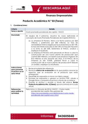 Finanzas Empresariales PA3