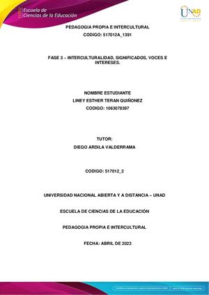 Fase 3 Interculturalidad Significados, Voces E Intereses Liney Esther Teran