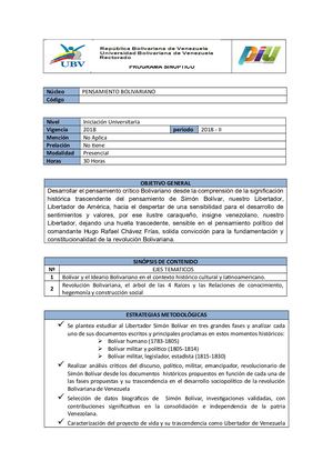 PIU_UBV_PROGRAMA SINOPTICO PENSAMIENTO BOLIVARIANO