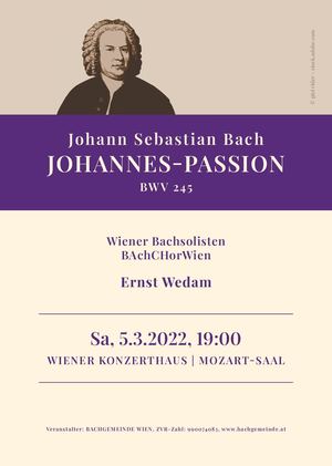 Johannespassion, J.S. Bach, Programmheft/BAchCHorWien
