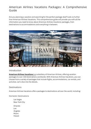 American Airlines Vacations Packages A Comprehensive Guide