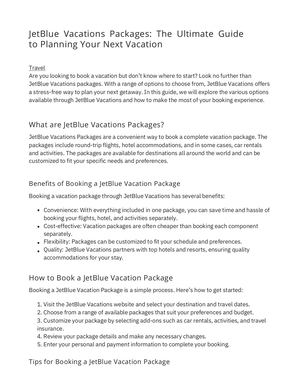 Jet Blue Vacations Packages The Ultimate Guide To Planning Your Next Vacation