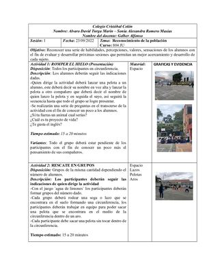 Diario de campo proyecto curricular licenciatura en Educación Física