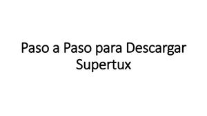 Paso A Paso Para Descargar Supertux