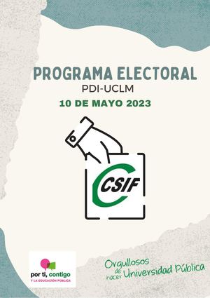 Programa Electoral CSIF PDI UCLM 2023