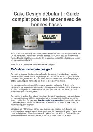 Cake Design débutant : Guide complet pour se lancer avec de bonnes bases