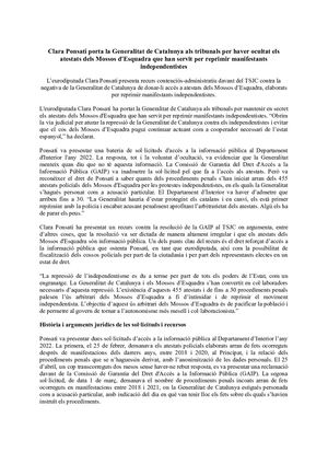 Nota De Premsa Mossos