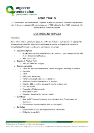 Annonce Assistant Comptable