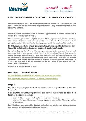 Tiers Lieu Appel À Candidature
