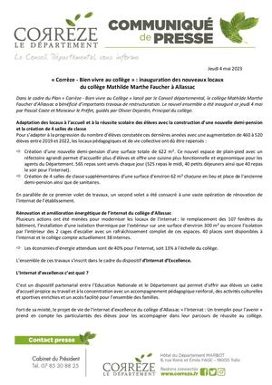 Inauguration Collège Allassac