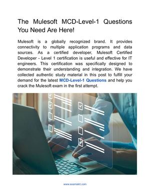 The Mulesoft Mcd Level 1 Questions You Need Are Here!