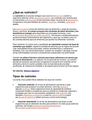Qué Es Nutrición