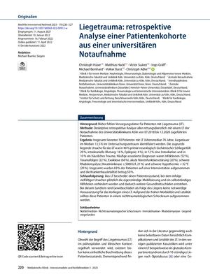 08 Liegetrauma - Retrospektive Analyse Einer Patientenkohorte Aus Einer Universitären Notaufnahme