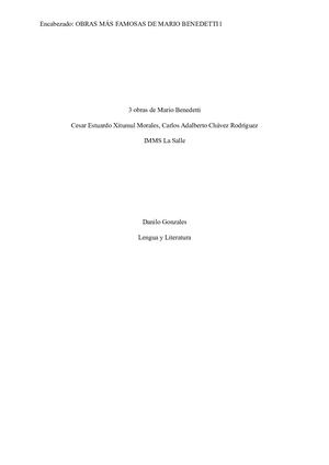 3 Obras De Mario Benedetti