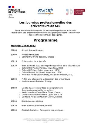 Ensosp Journees Préventeurs Programme2023