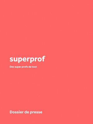 Dossier de Presse Superprof